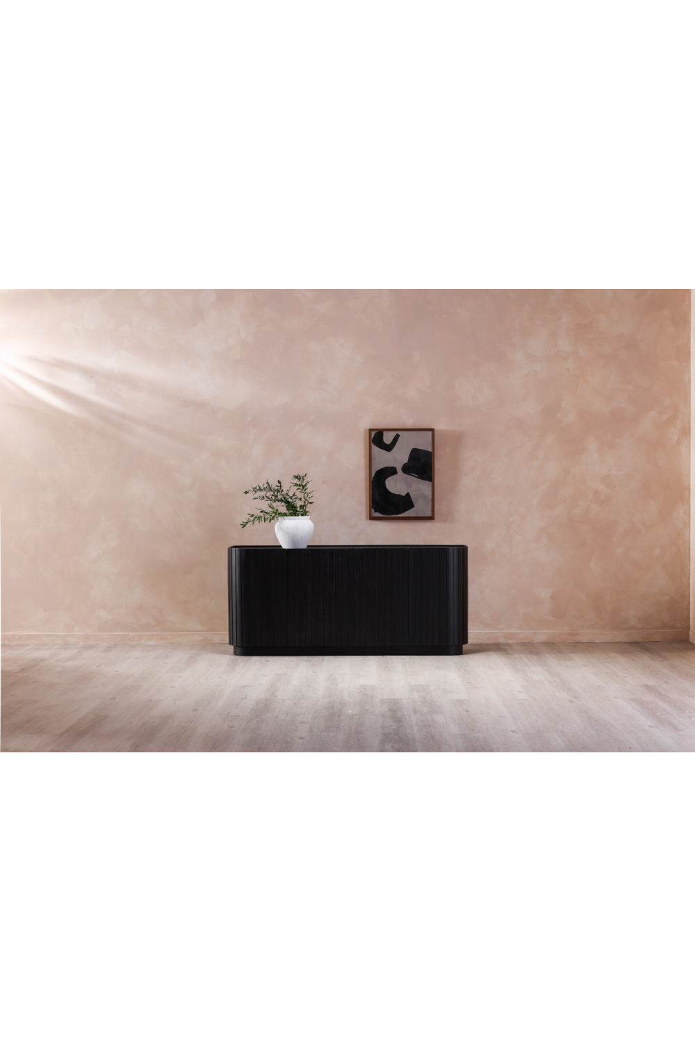 Modern European furniture - Black Acacia 4-Door Sideboard - www.oroa.com