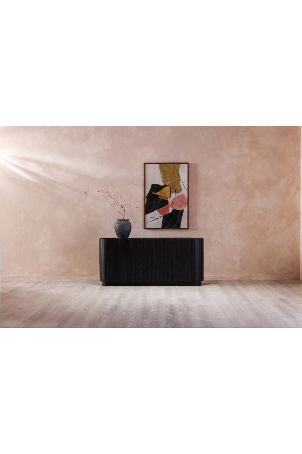 Modern European furniture - Black Acacia 4-Door Sideboard - www.oroa.com