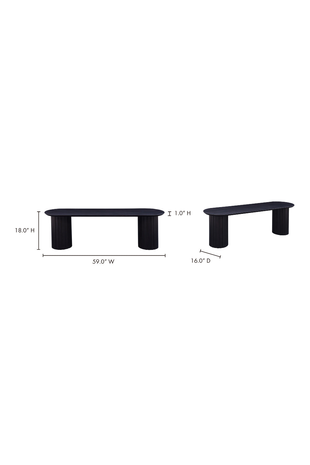 Modern European furniture - Black Acacia Wood Bench - www.oroa.com