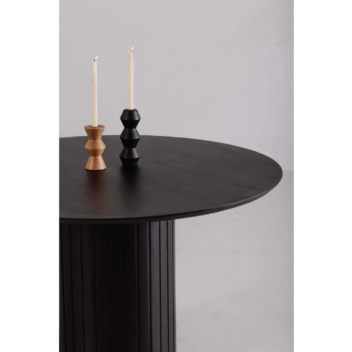 Modern European furniture - Black Acacia Round Dining Table - www.oroa.com