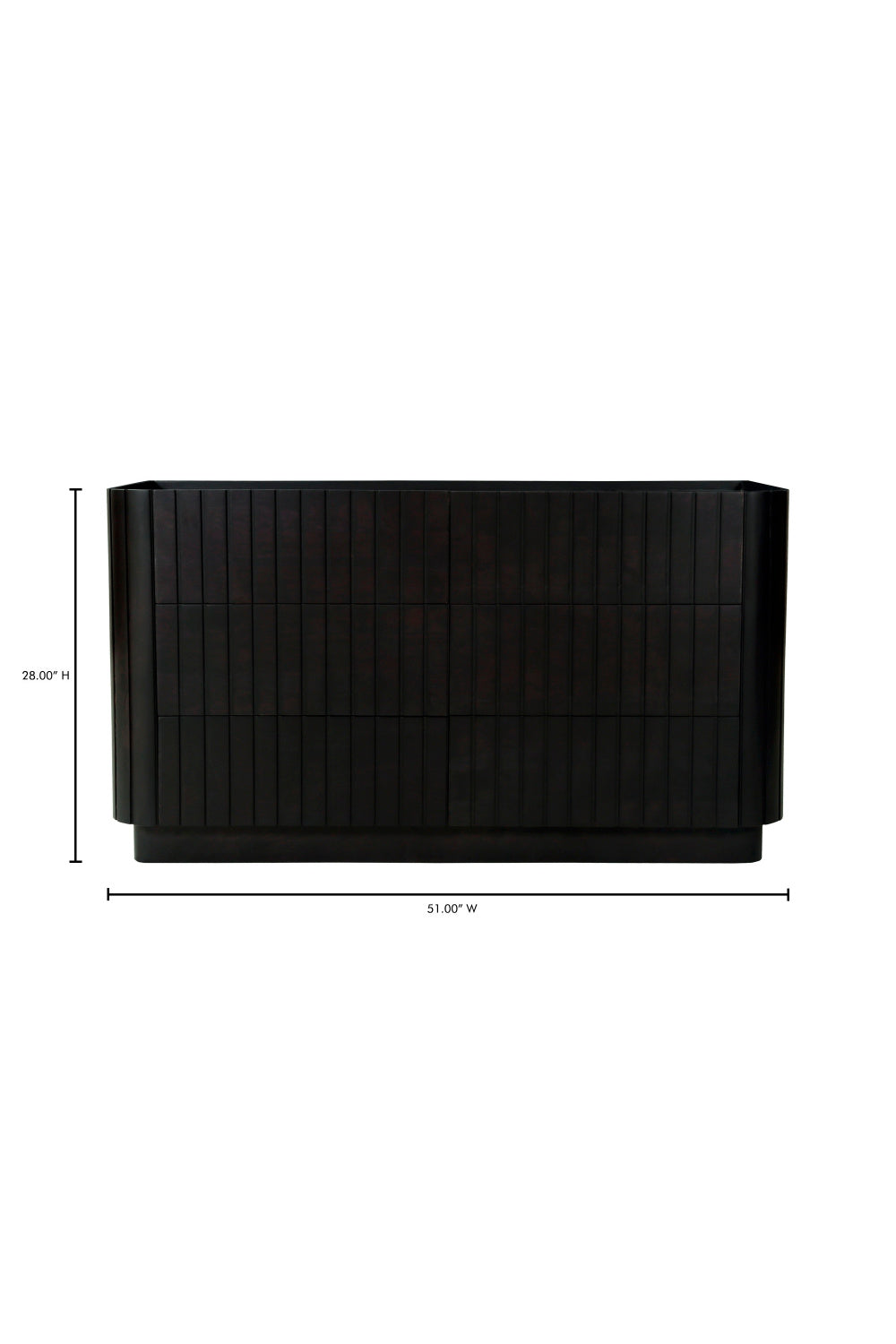 Modern European furniture - Black Acacia 6-Drawer Dresser - www.oroa.com