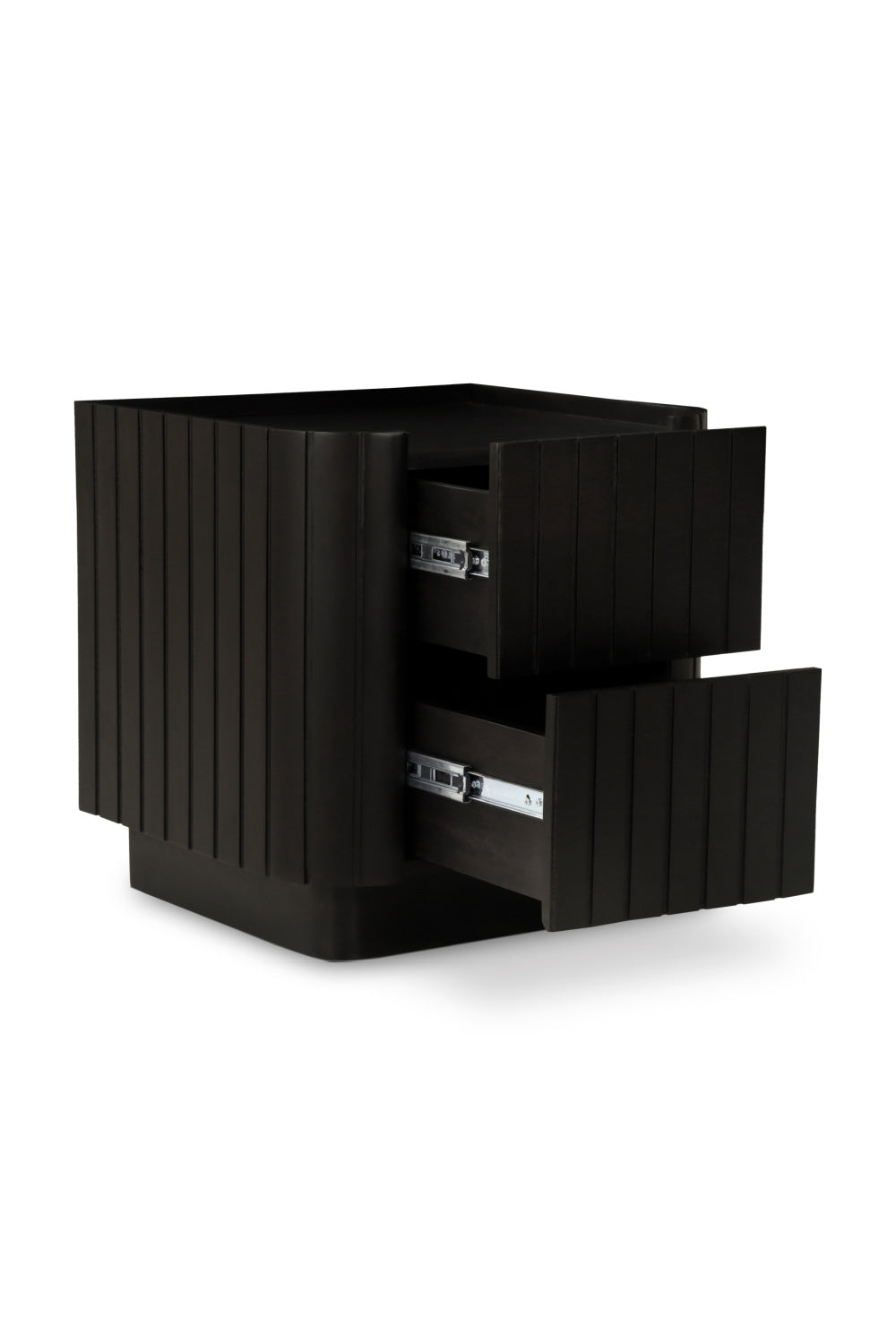 Modern European furniture - Black Acacia 2-Drawer Nightstand - www.oroa.com