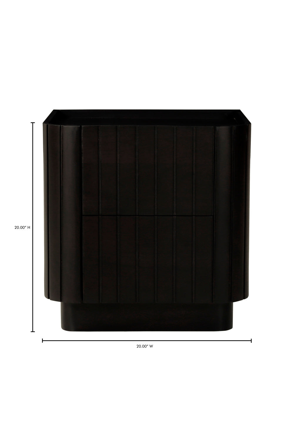 Modern European furniture - Black Acacia 2-Drawer Nightstand - www.oroa.com