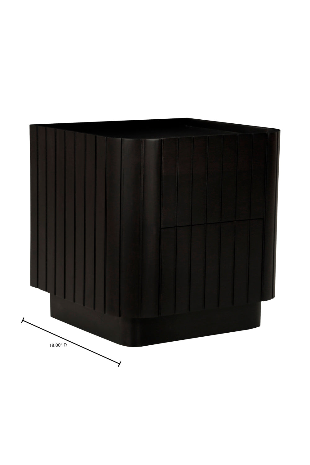 Modern European furniture - Black Acacia 2-Drawer Nightstand - www.oroa.com