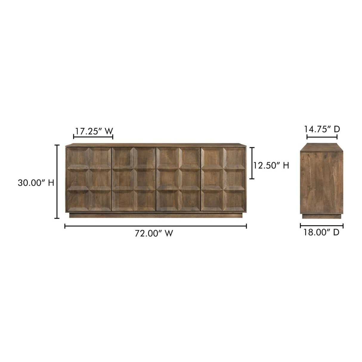 Modern European furniture - 4-Door Mango Wood Sideboard - www.oroa.com