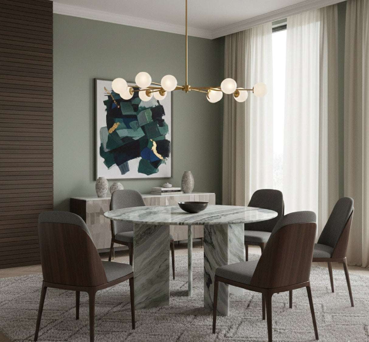 Modern European furniture - Green Onyx Marble Dining Table - www.oroa.com