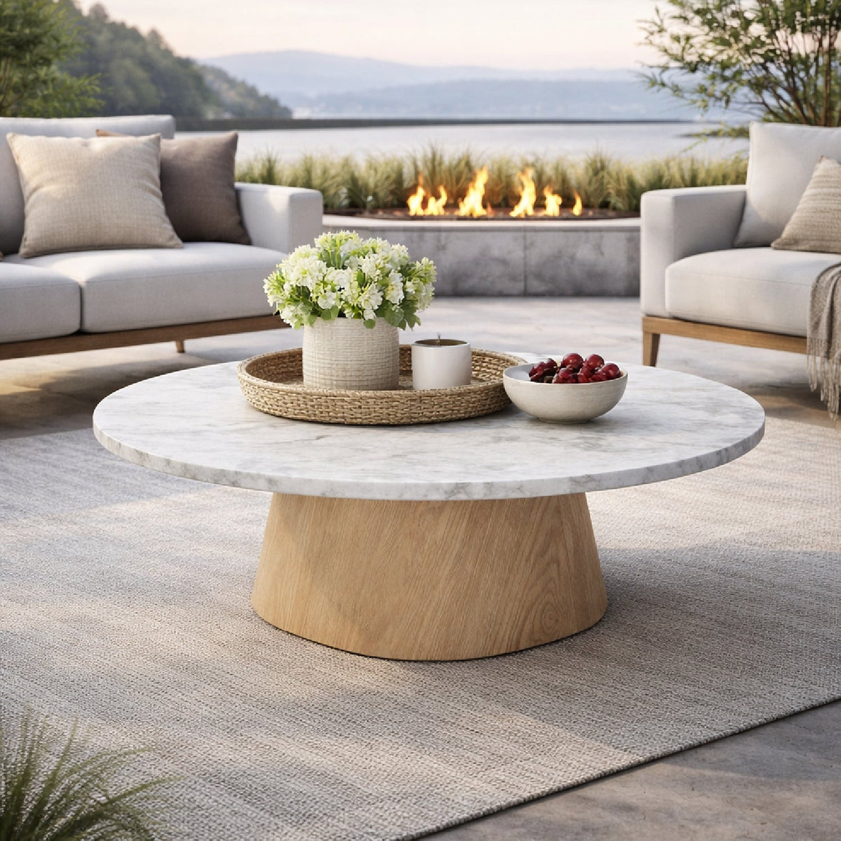 Modern or European furniture - Round Marble Coffee Table - www.oroa.com