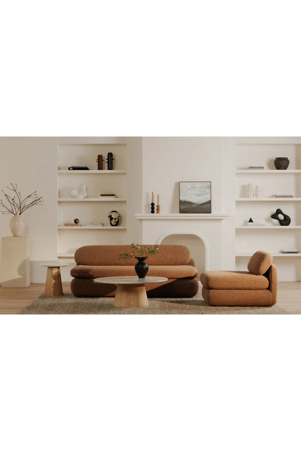 Modern European furniture - Round White Marble Coffee Table - www.oroa.com