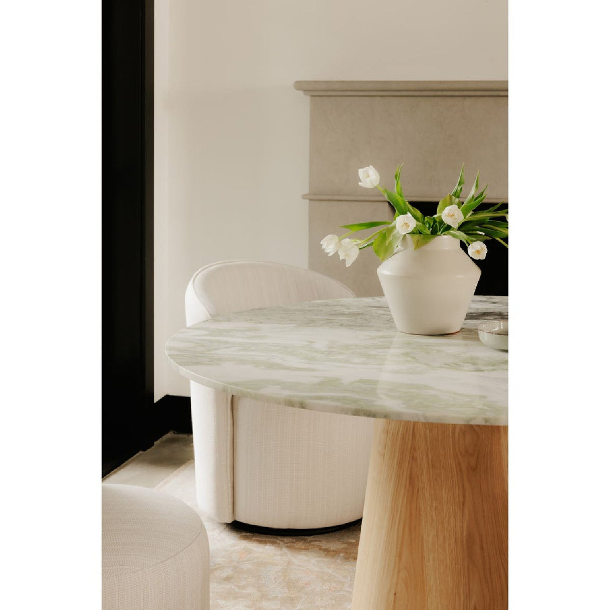 Modern European furniture - Round Onyx Marble Dining Table - www.oroa.com