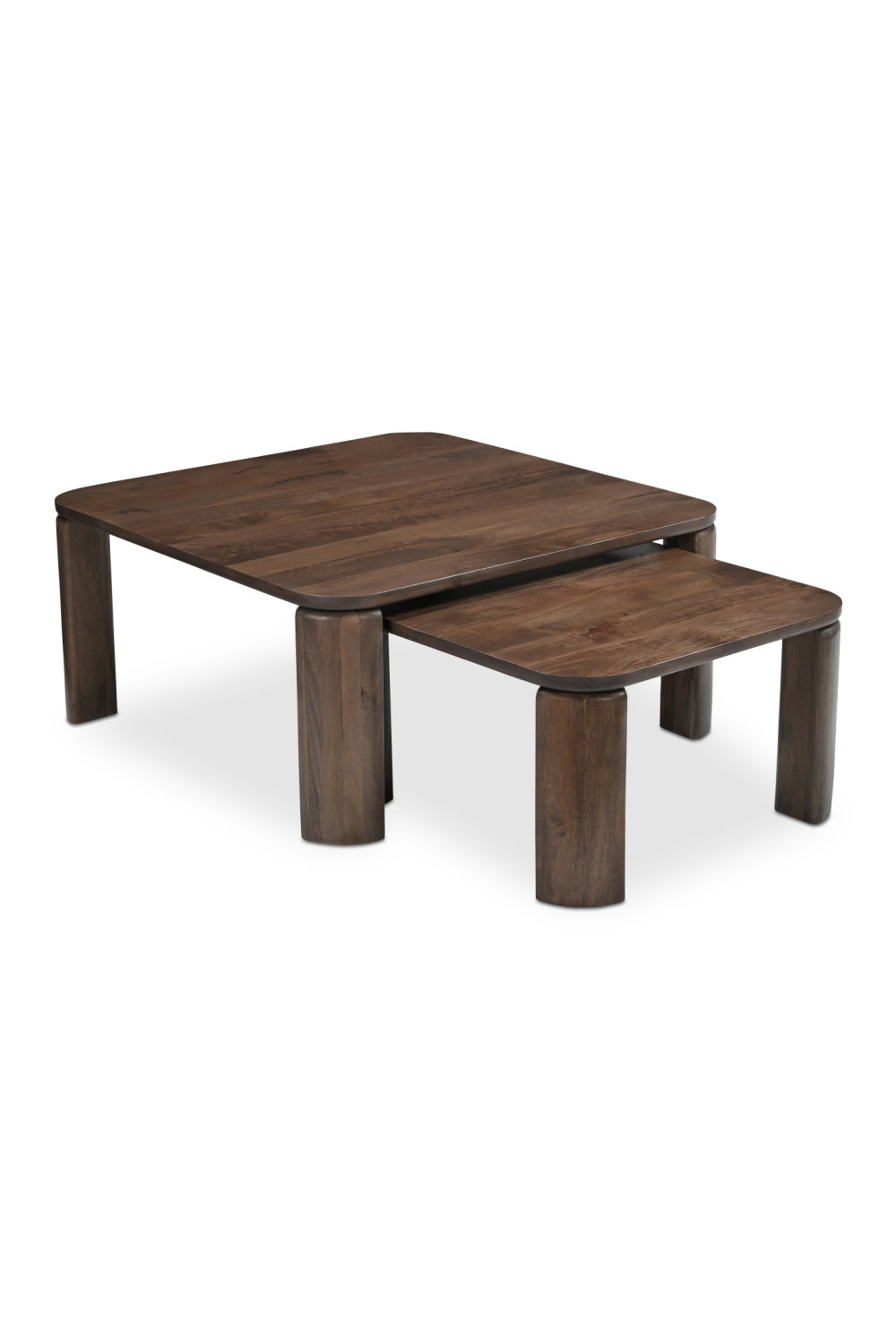 Modern European furniture - Brown Wooden Nesting Coffee Tables (2) - www.oroa.com