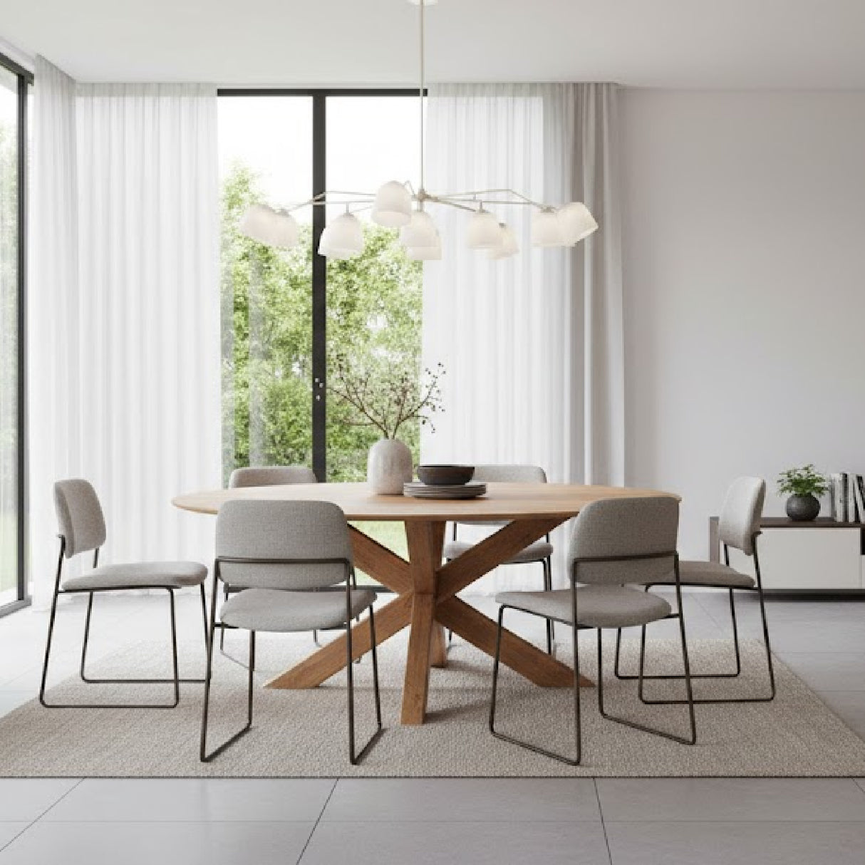Modern European furniture - Vintage Brown Wooden Dining Table - www.oroa.com