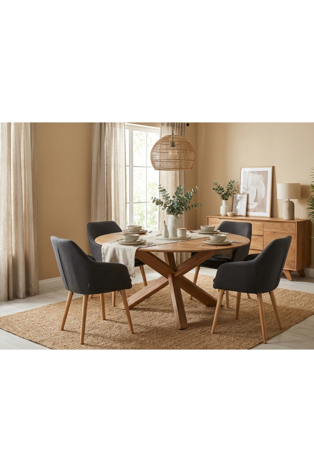 Modern European furniture - Vintage Brown Wooden Dining Table - www.oroa.com