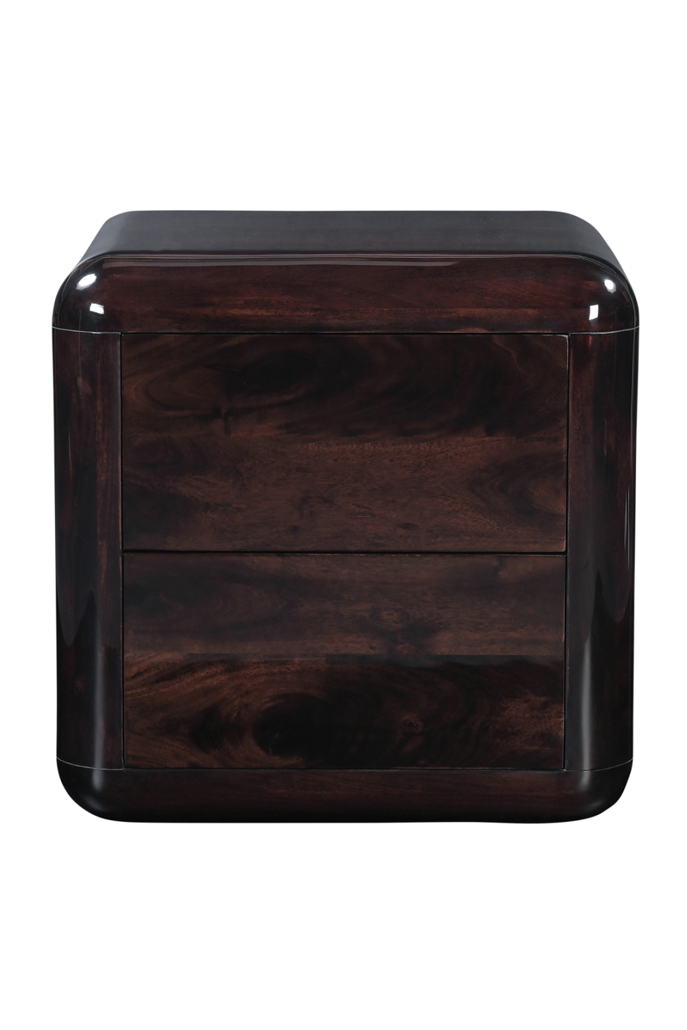 Modern European furniture - 2-Drawer Brown Acacia Nightstand - www.oroa.com