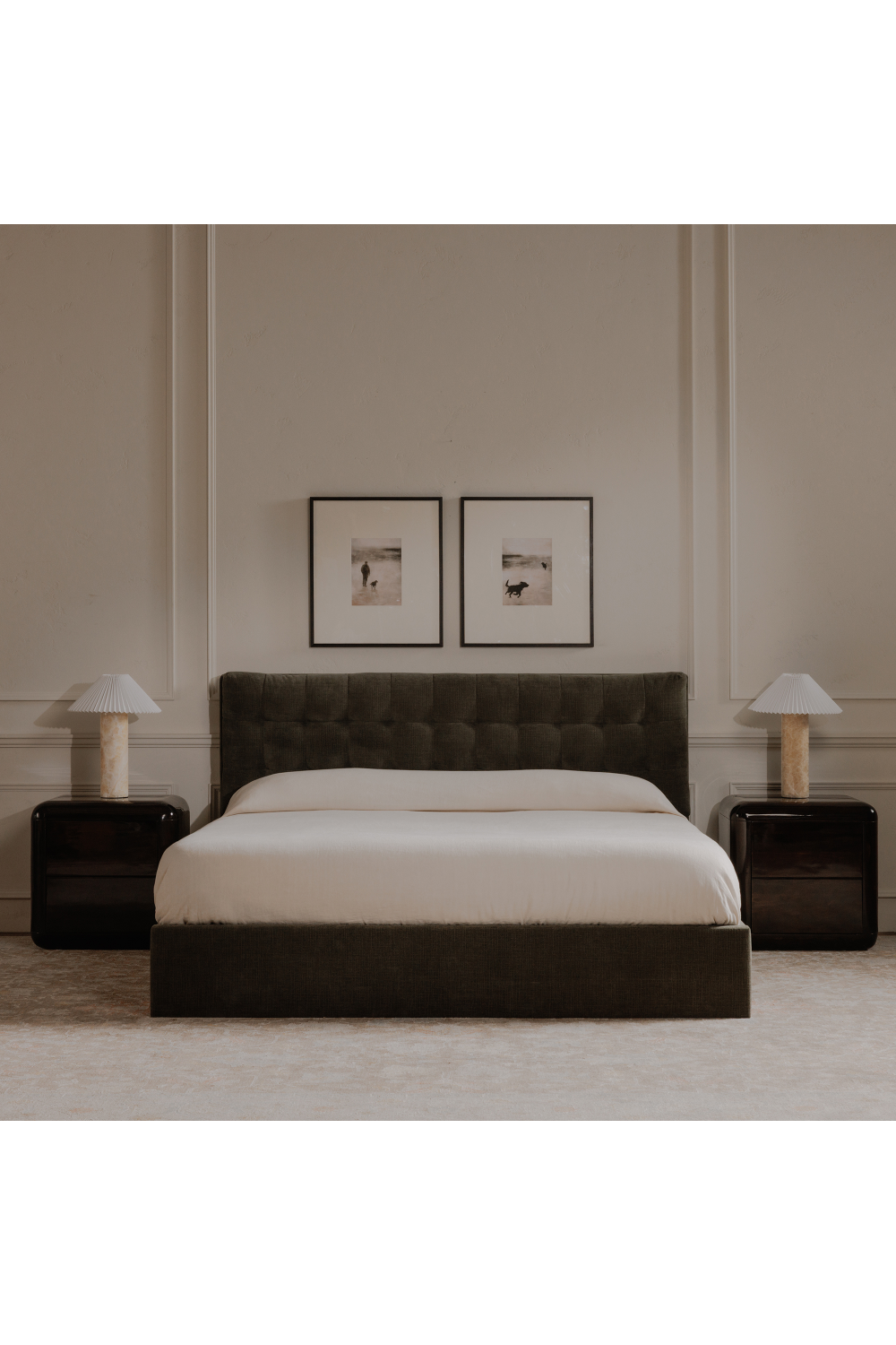 Modern European furniture - 2-Drawer Brown Acacia Nightstand - www.oroa.com