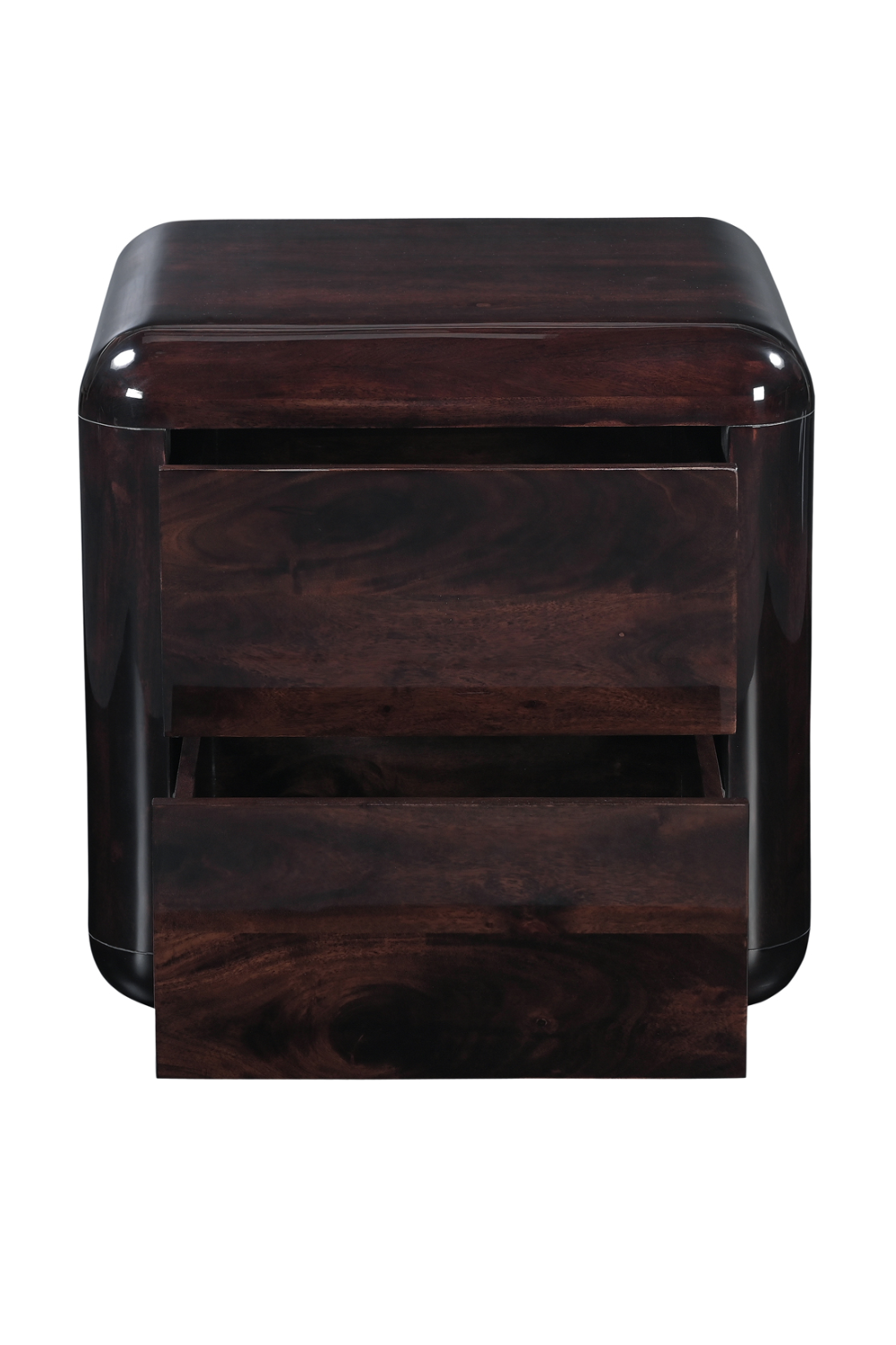 Modern European furniture - 2-Drawer Brown Acacia Nightstand - www.oroa.com