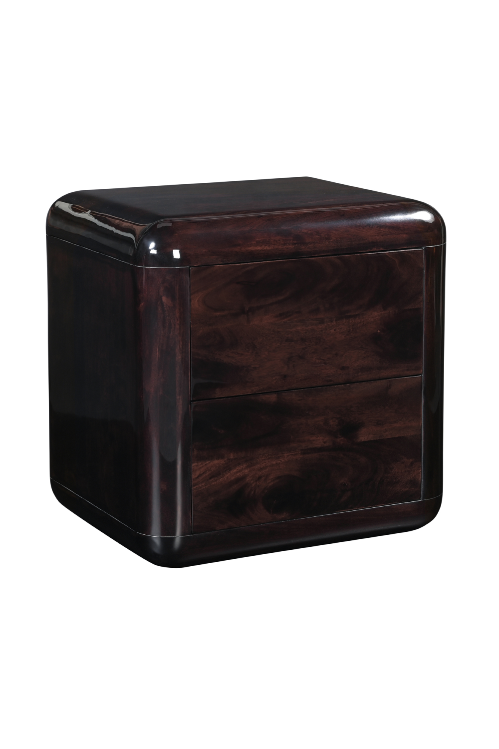 Modern European furniture - 2-Drawer Brown Acacia Nightstand - www.oroa.com