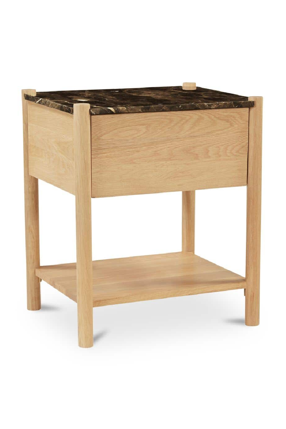 Modern European furniture - Marble Top 1-Drawer Nightstand - www.oroa.com
