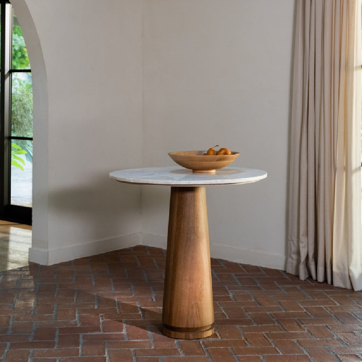 Modern European furniture - Round Marble Pedestal Coffee Table - www.oroa.com
