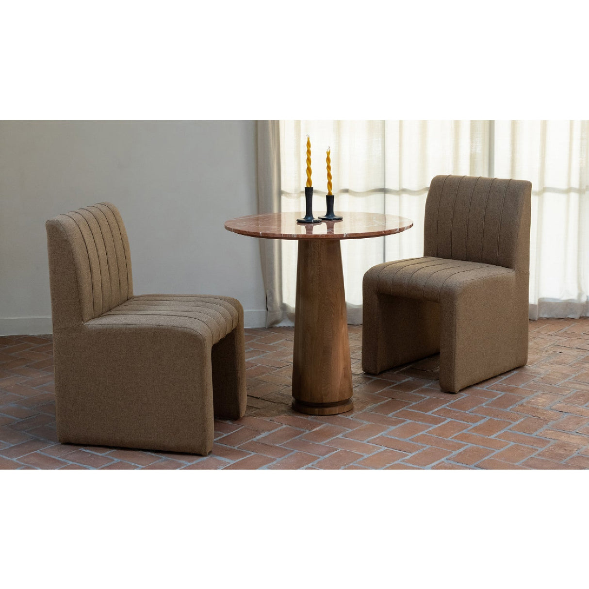 Modern European furniture - Round Marble Pedestal Coffee Table - www.oroa.com
