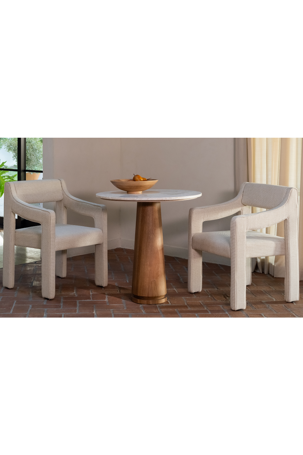 Round Marble Pedestal Coffee Table | Novi Living Sage | Oroa.com