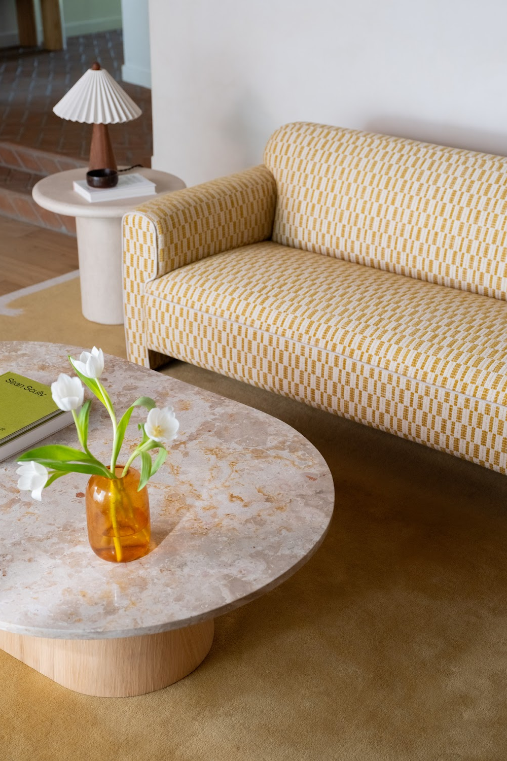 Modern European furniture - Wood Base Marble Coffee Table - www.oroa.com