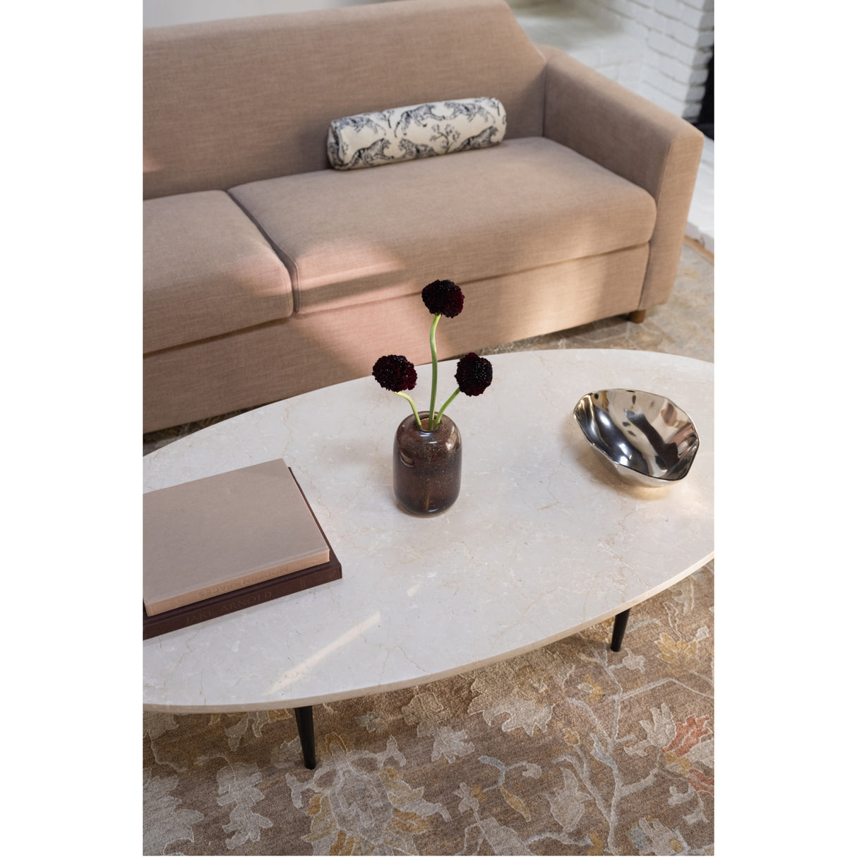 Modern European furniture - Beige Marble Coffee Table - www.oroa.com