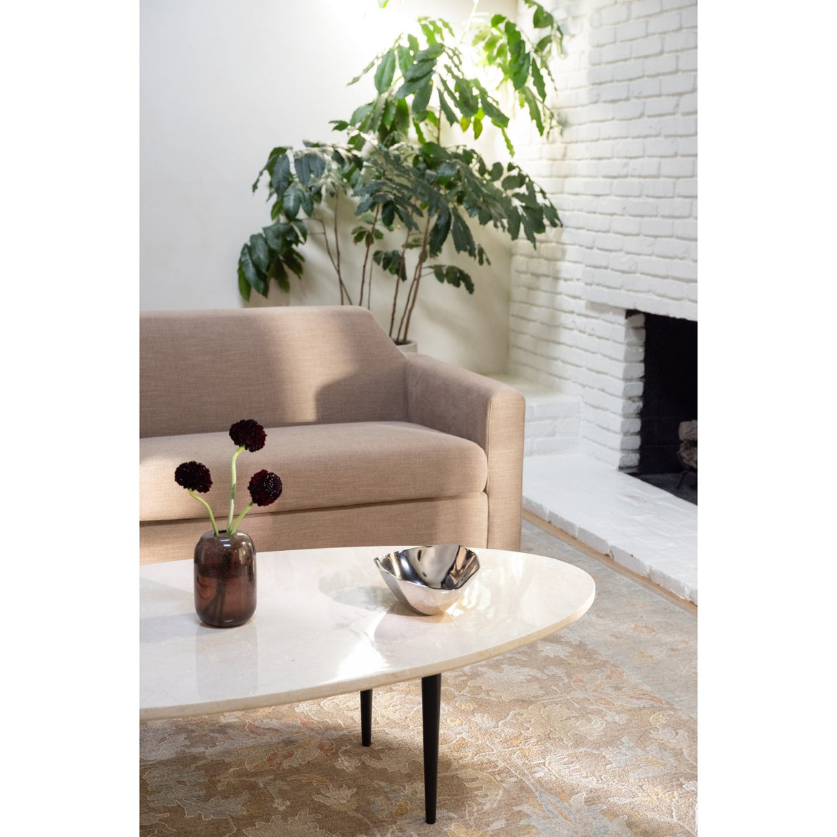 Modern European furniture - Beige Marble Coffee Table - www.oroa.com