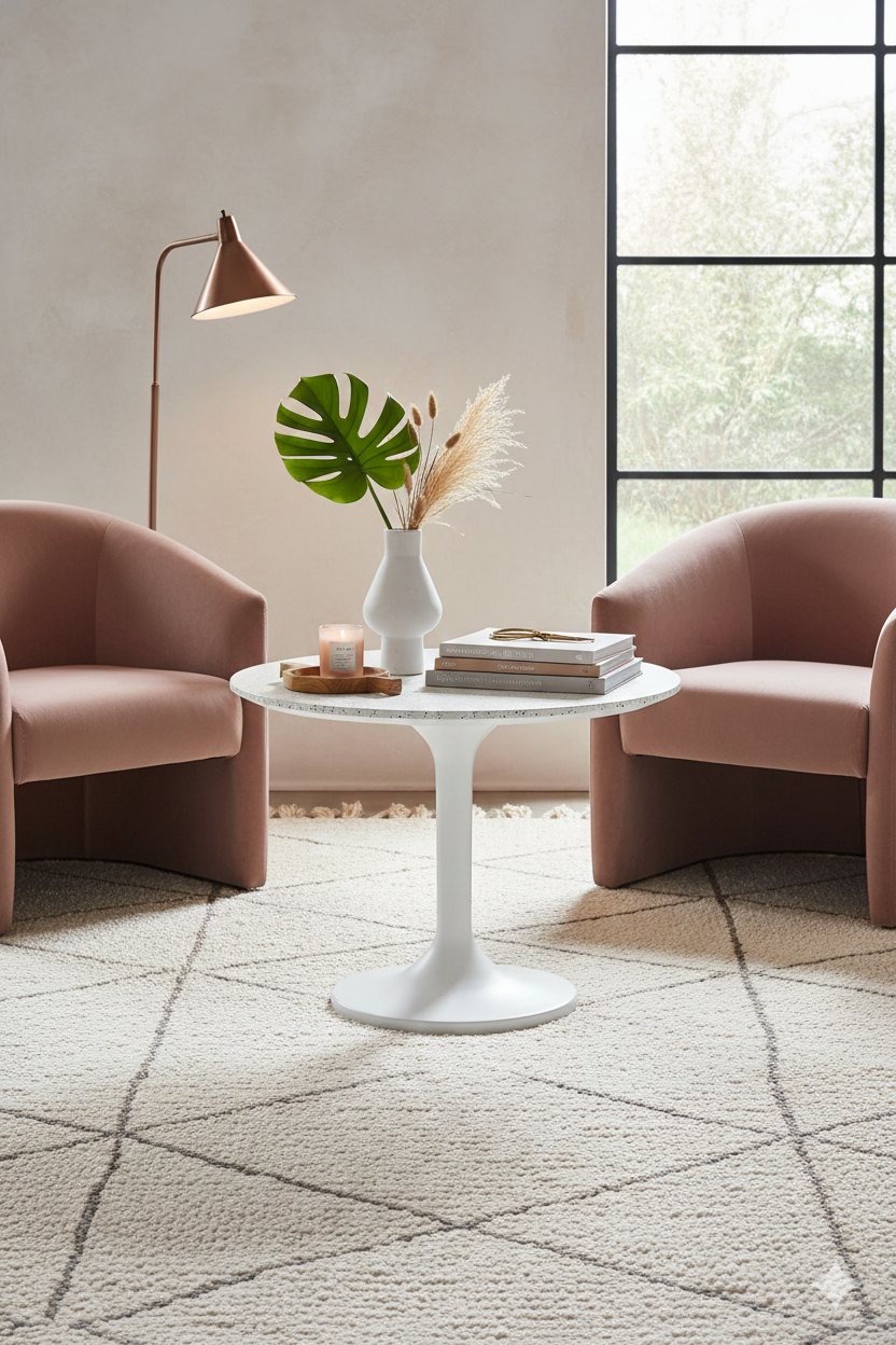 White Terrazzo Outdoor Coffee Table | Novi Living Tuli