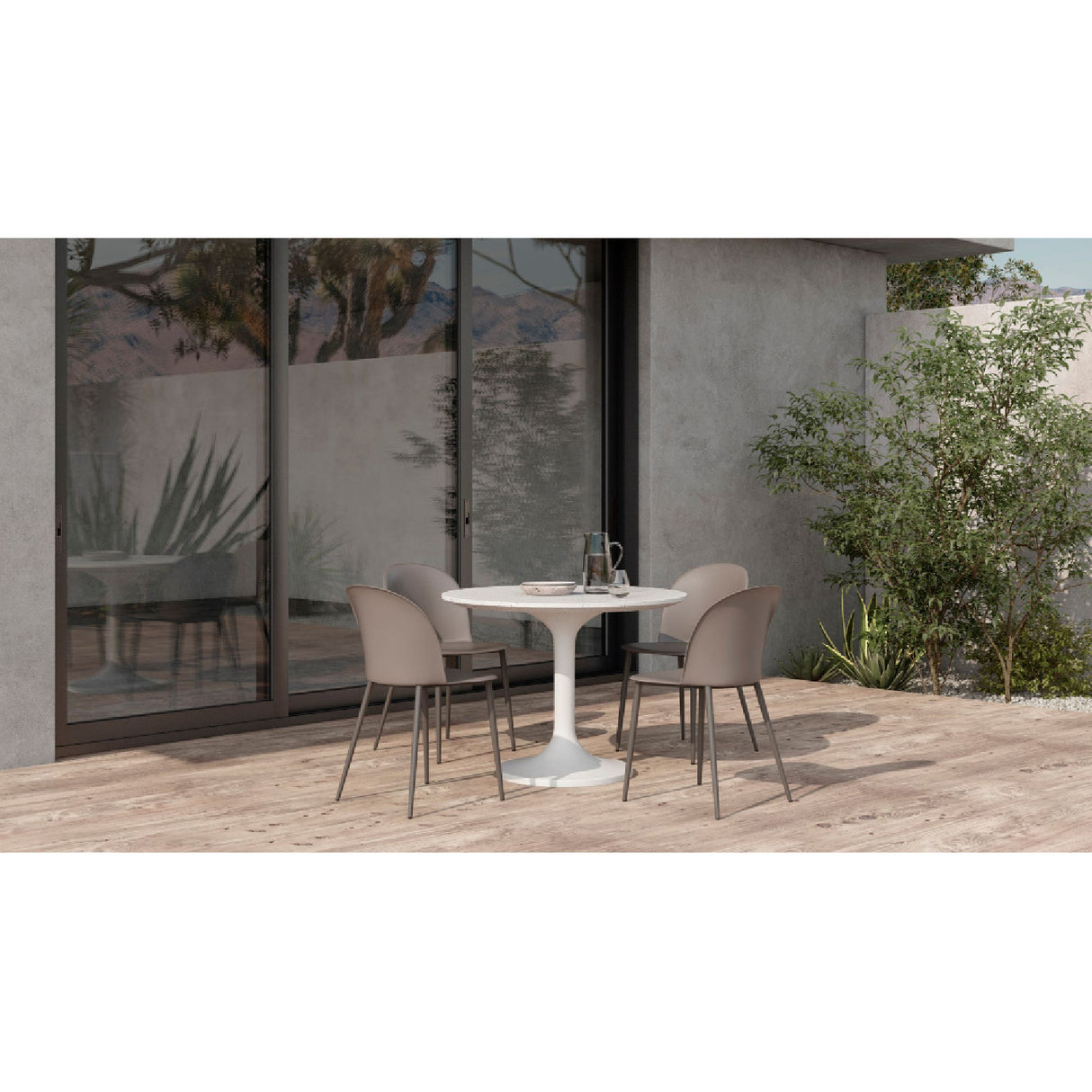 Modern European furniture - White Terrazzo Outdoor Coffee Table - www.oroa.com | Oroa.com