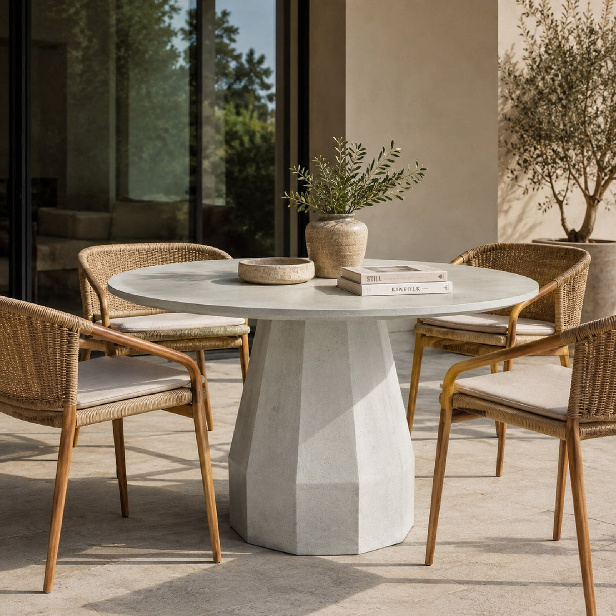 Modern European furniture - Concrete Indoor/Outdoor Dining Table - www.oroa.com