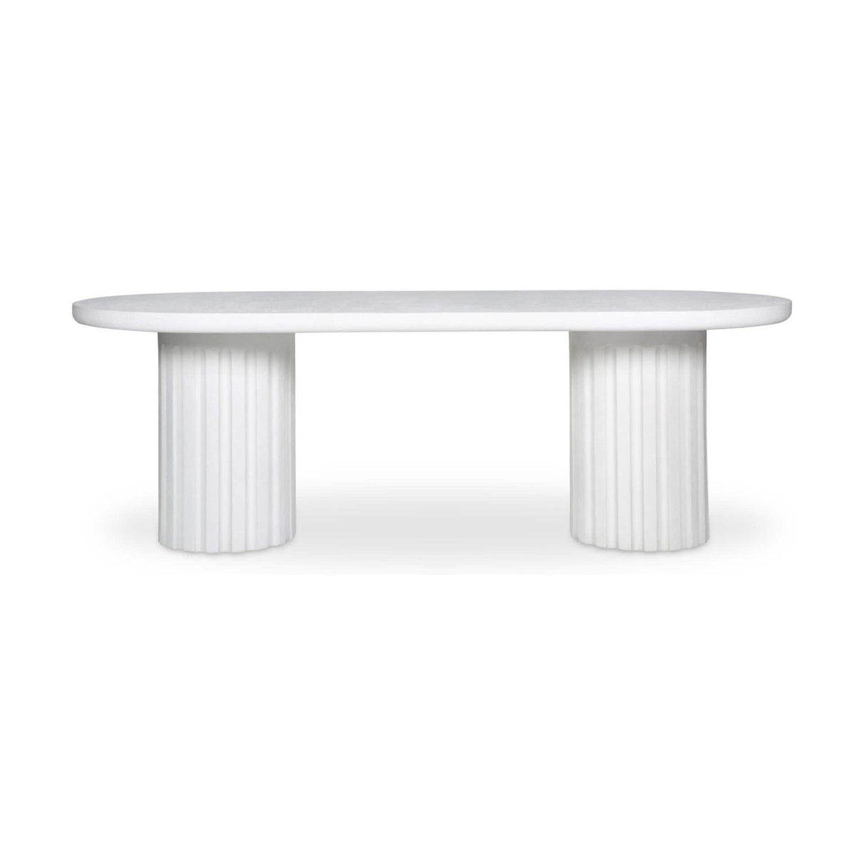 Modern European furniture - White Oval Outdoor Dining Table - www.oroa.com