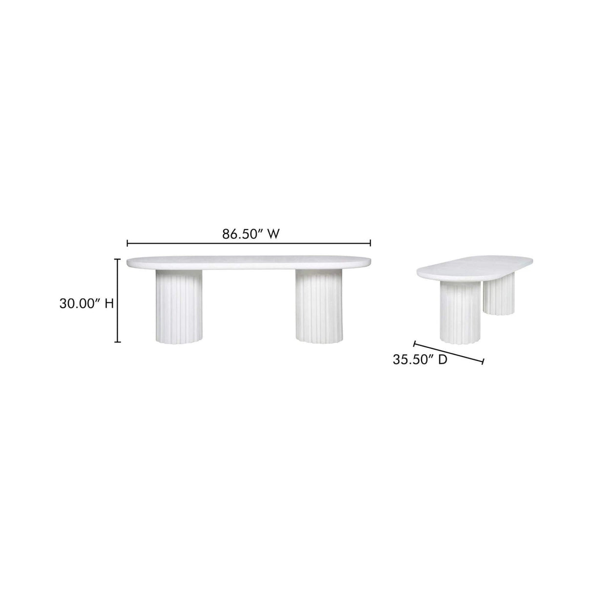 Modern European furniture - White Oval Outdoor Dining Table - www.oroa.com