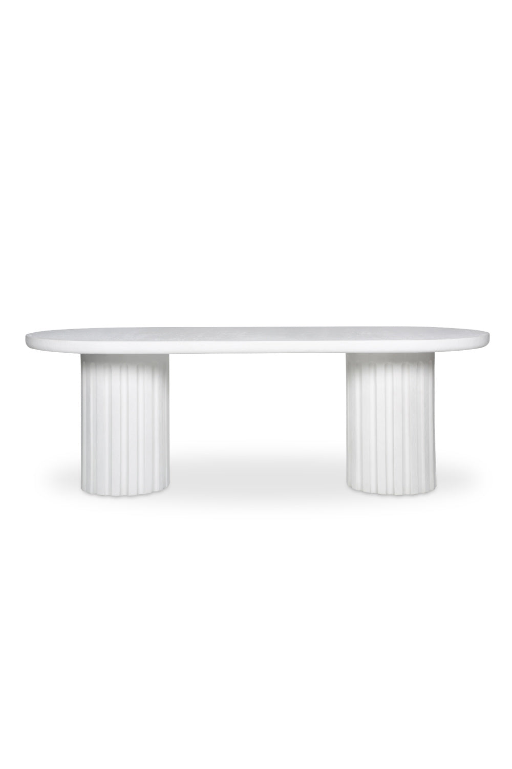 Modern European furniture - White Oval Outdoor Dining Table - www.oroa.com