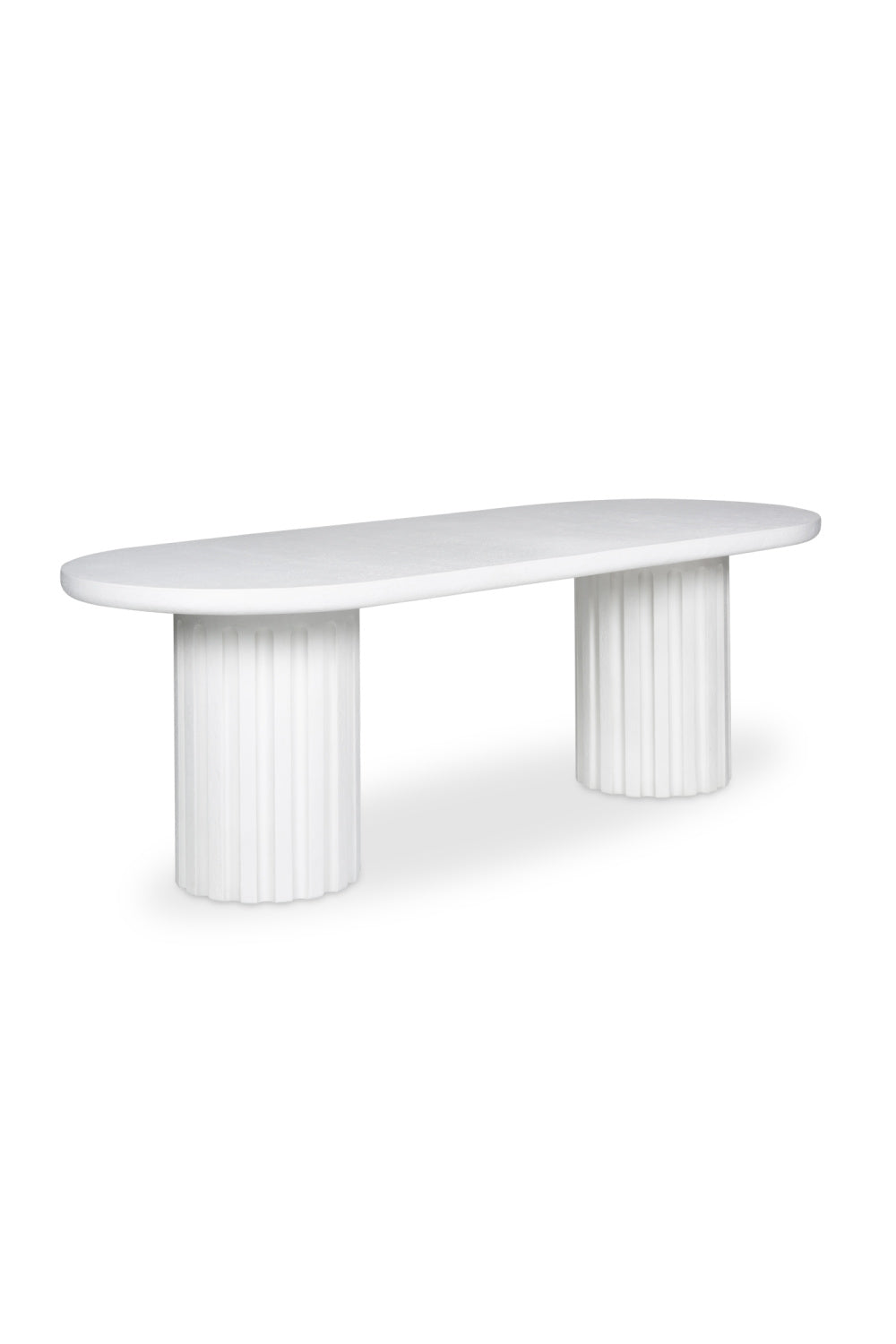 Modern European furniture - White Oval Outdoor Dining Table - www.oroa.com