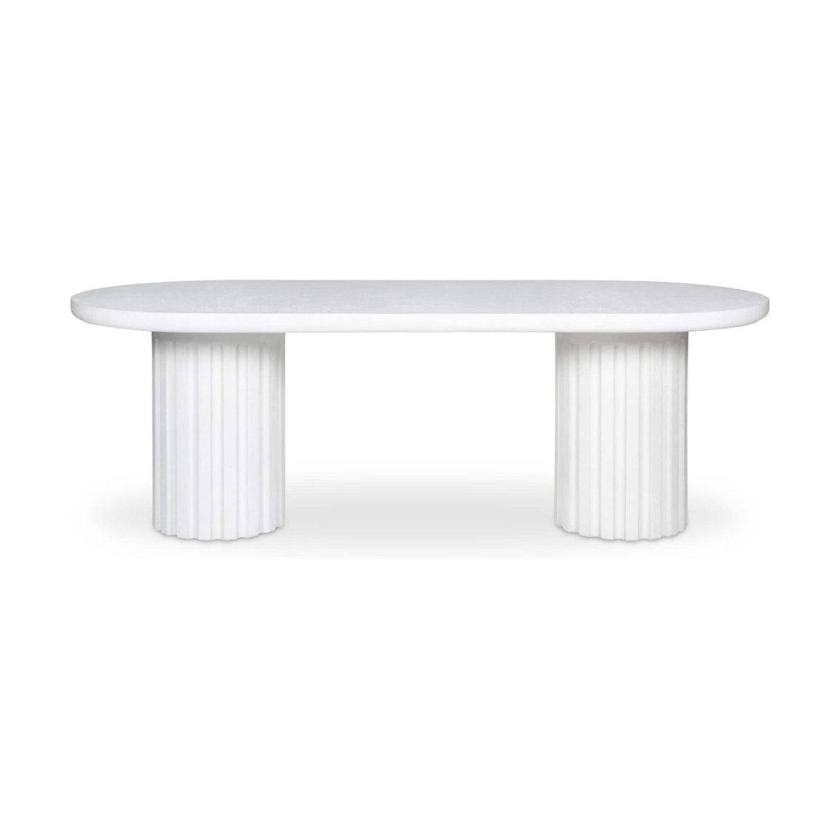Modern European furniture - White Oval Outdoor Dining Table - www.oroa.com