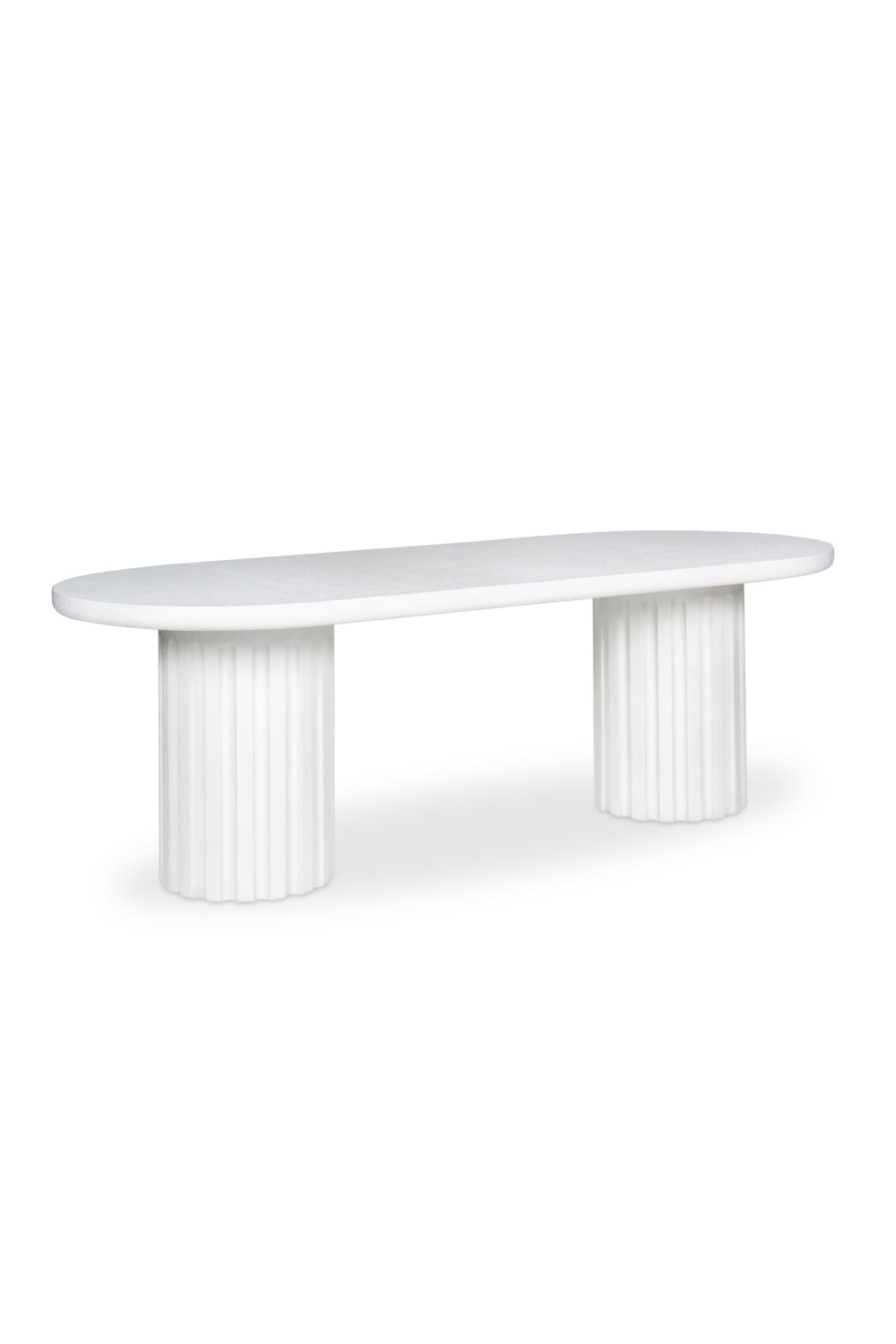 Modern European furniture - White Oval Outdoor Dining Table - www.oroa.com