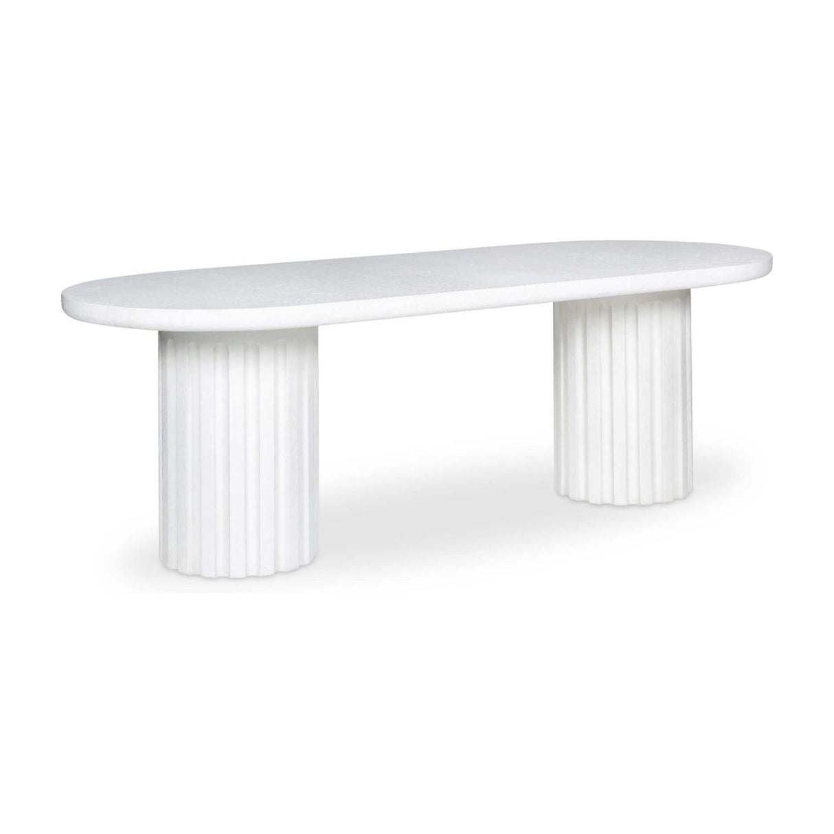 Modern European furniture - White Oval Outdoor Dining Table - www.oroa.com