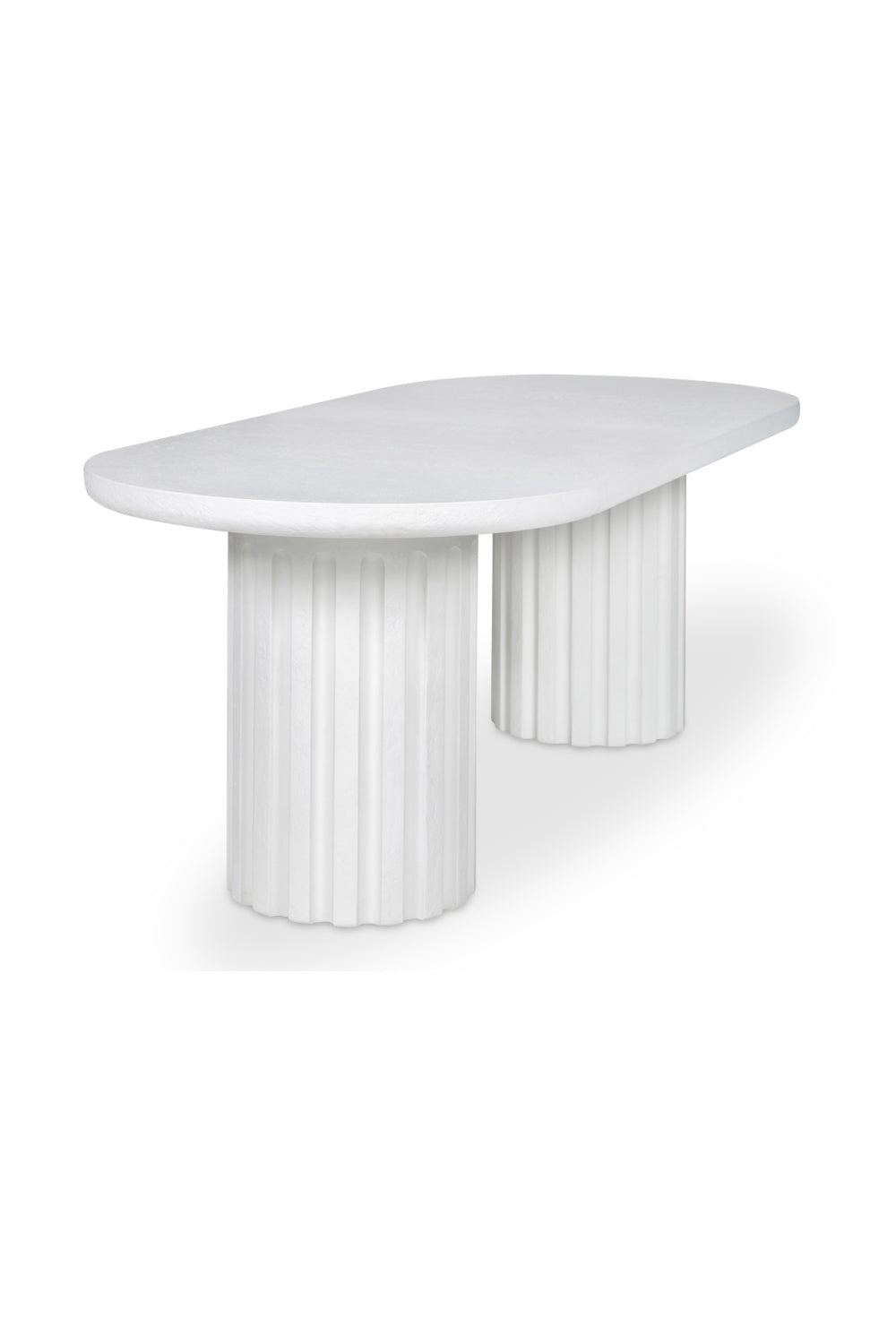 Modern European furniture - White Oval Outdoor Dining Table - www.oroa.com