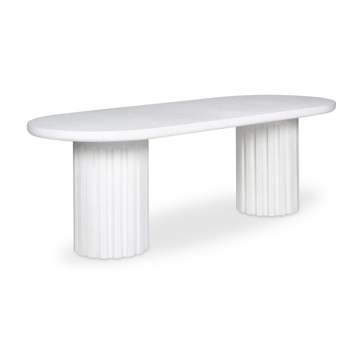 Modern European furniture - White Oval Outdoor Dining Table - www.oroa.com