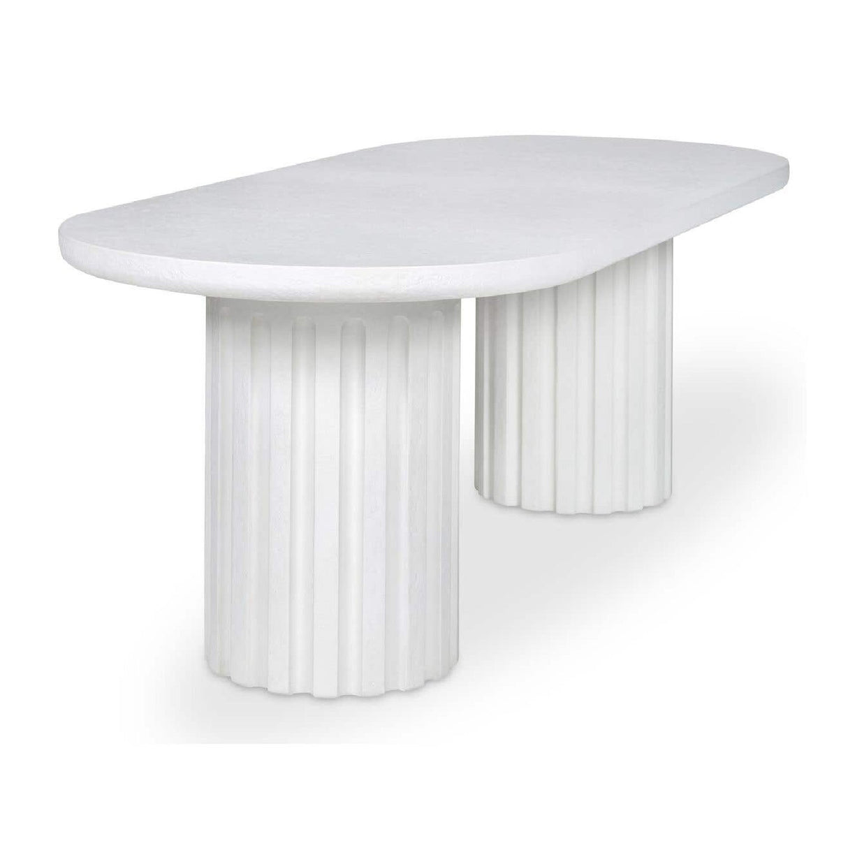 Modern European furniture - White Oval Outdoor Dining Table - www.oroa.com