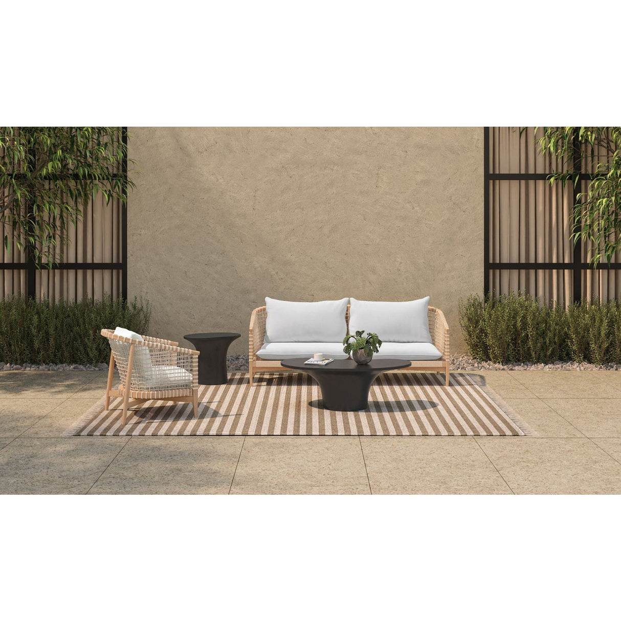Modern European furniture - Black Concrete Outdoor Coffee Table - www.oroa.com