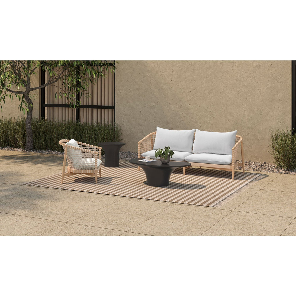 Modern European furniture - Black Concrete Outdoor Coffee Table - www.oroa.com