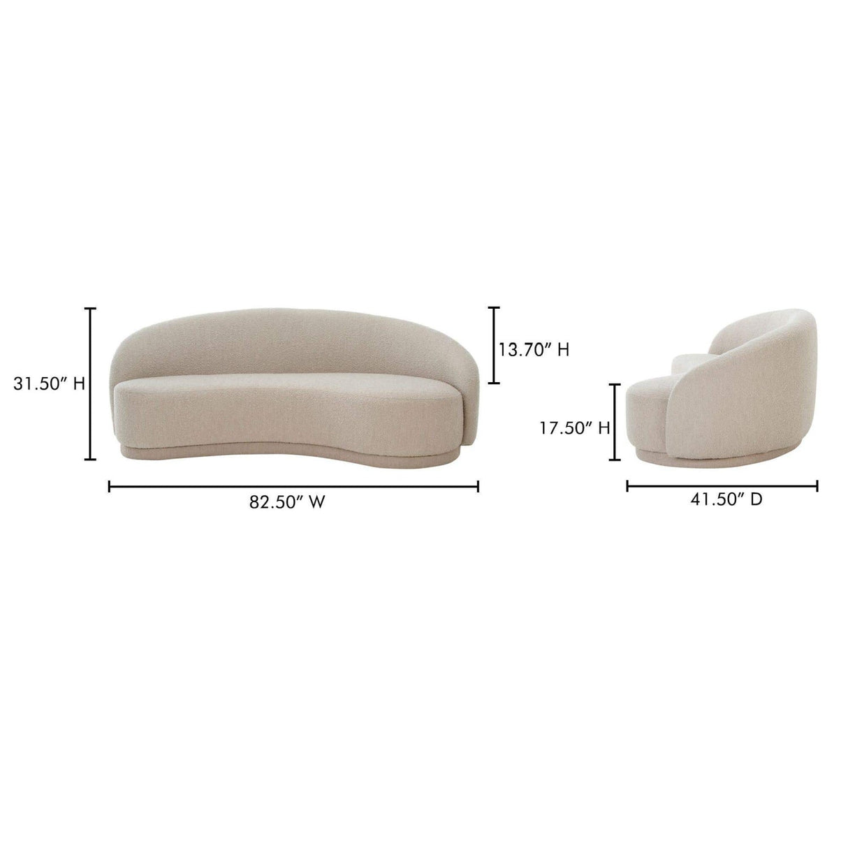 Modern European furniture - Curved Boucle Sofa - www.oroa.com