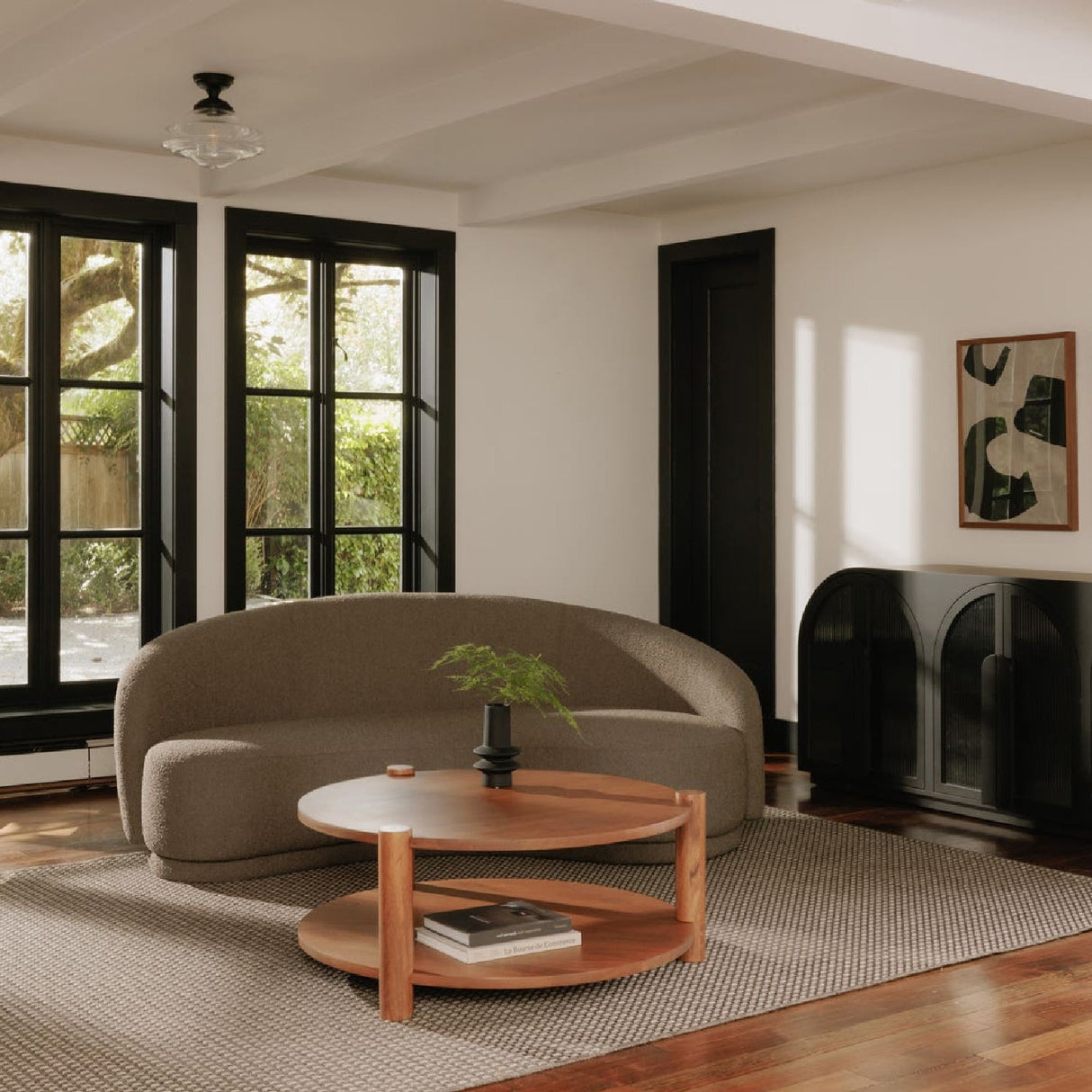 Modern European furniture - Curved Boucle Sofa - www.oroa.com