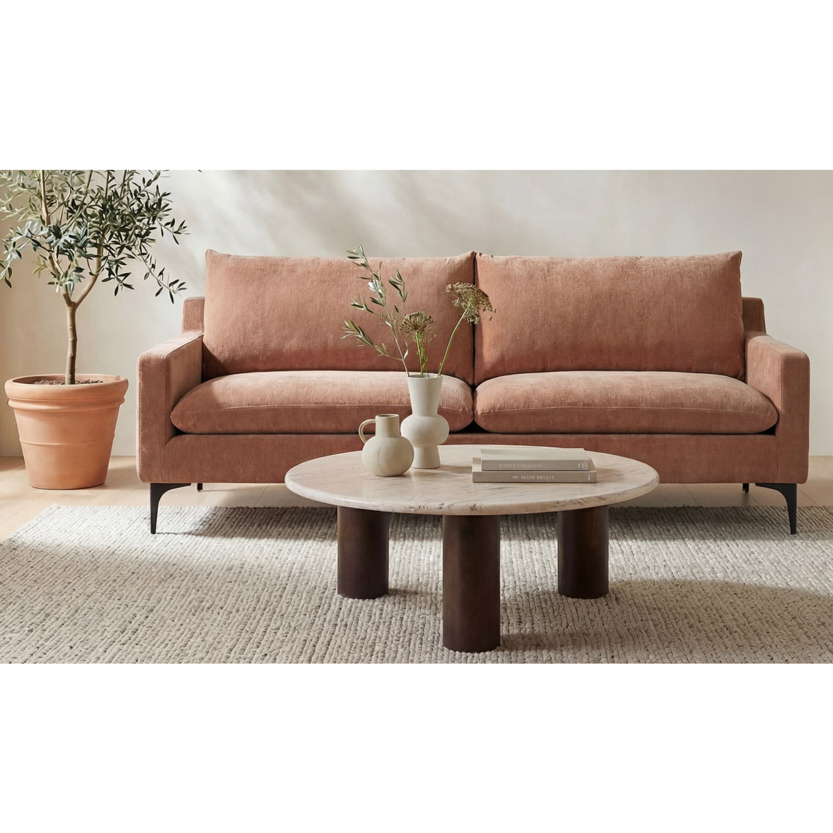 Angled Back Minimalist Sofa | Novi Living Paris
