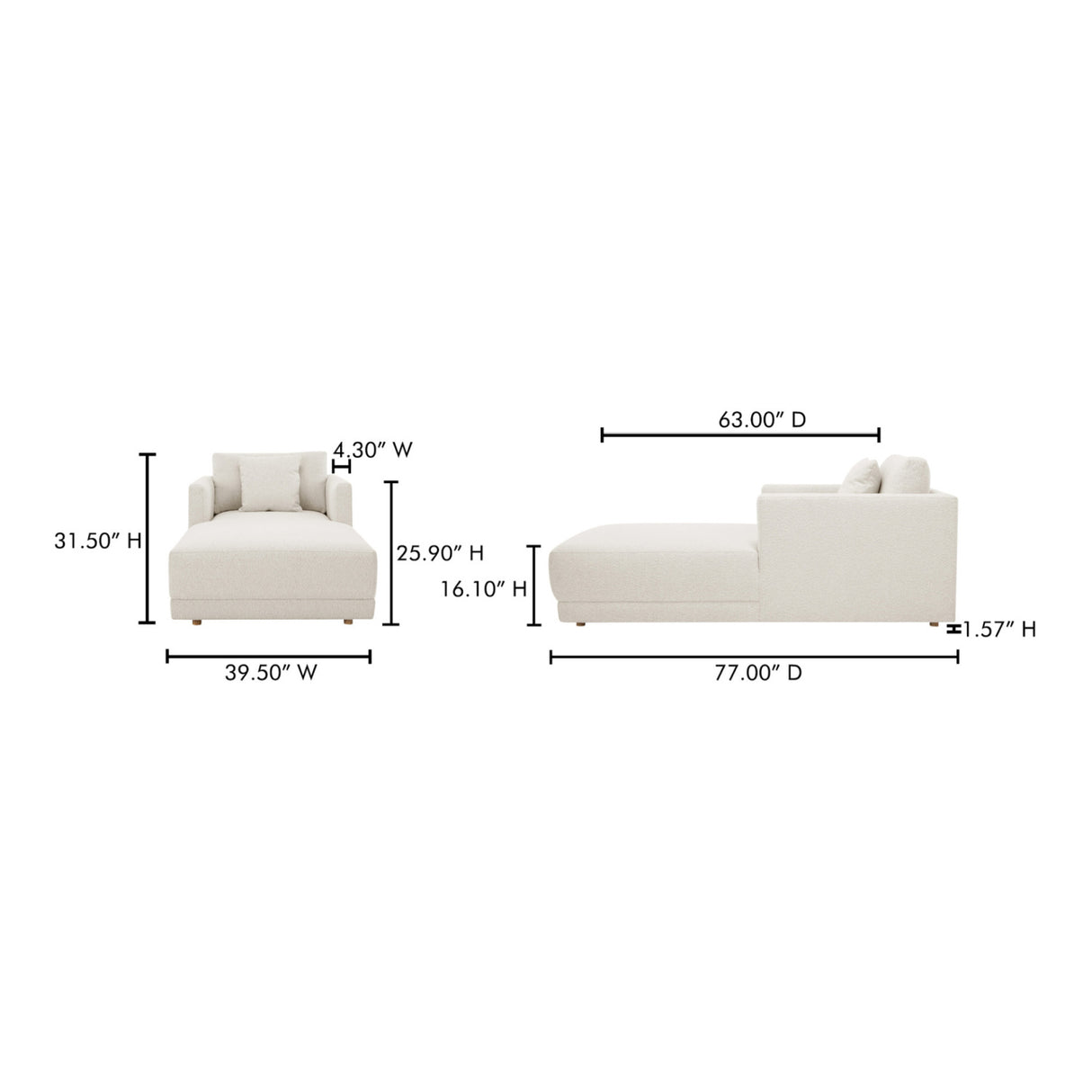 Boucle Belnd Chaise Lounge | Novi Living Bryn