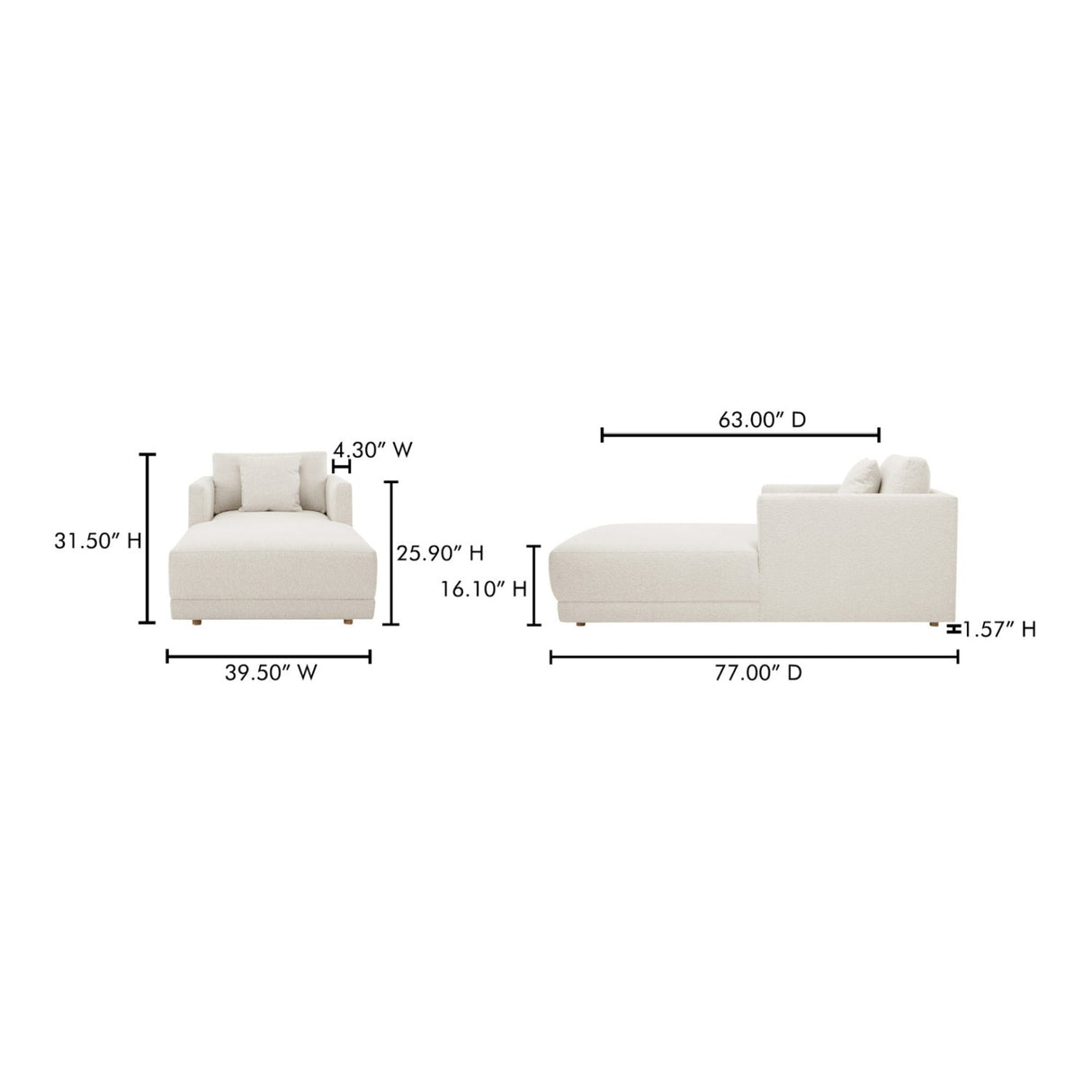 Modern European furniture - Boucle Blend Chaise Lounge - www.oroa.com