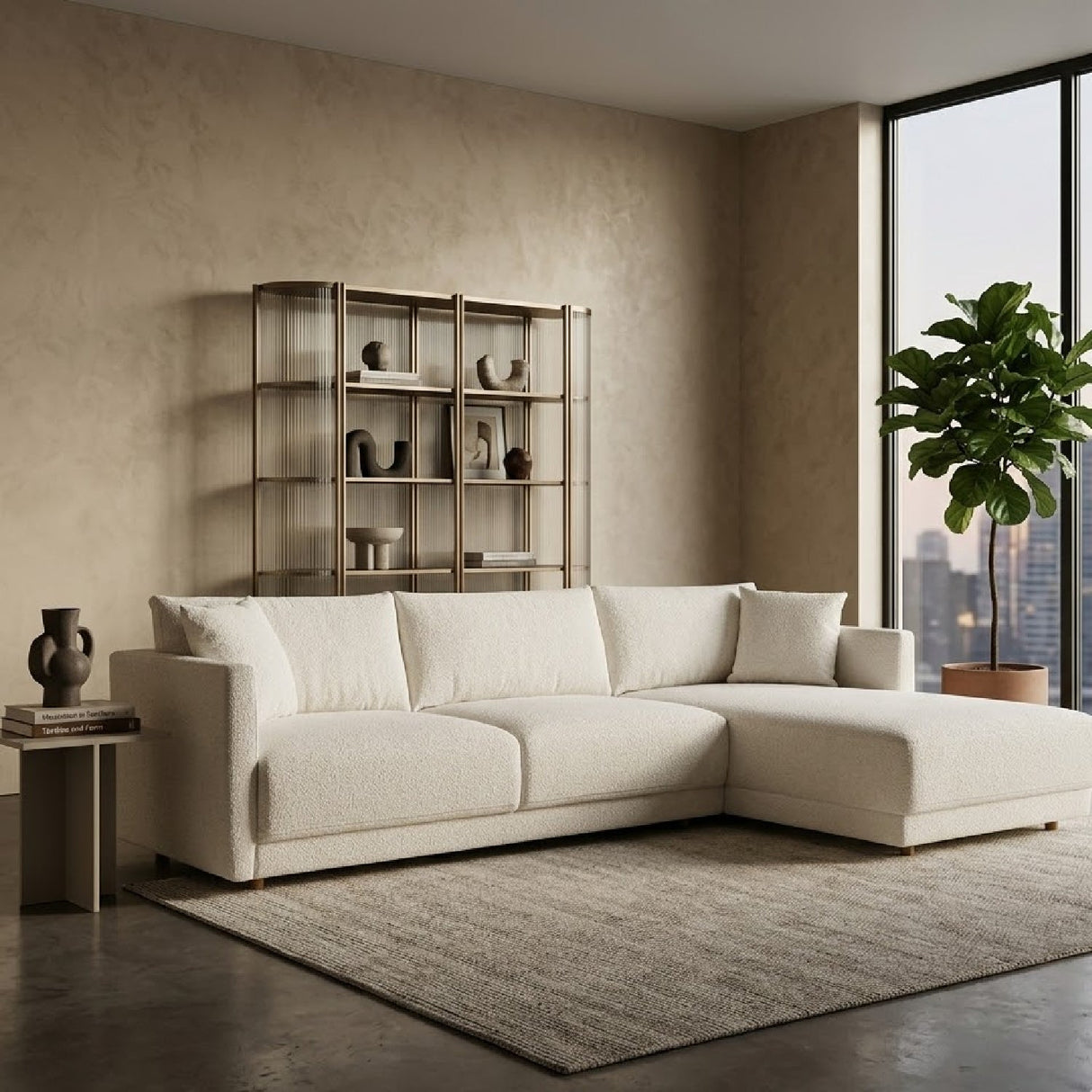 Modern Minimalist Sectional Sofa – Bryn – angled view