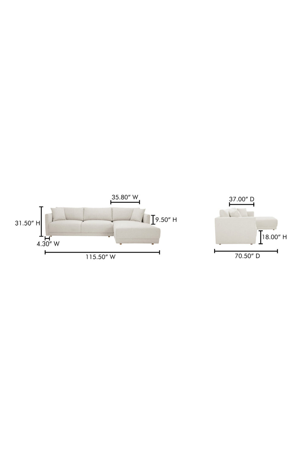 Modern European furniture - Modern Minimalist Sectional Sofa - www.oroa.com