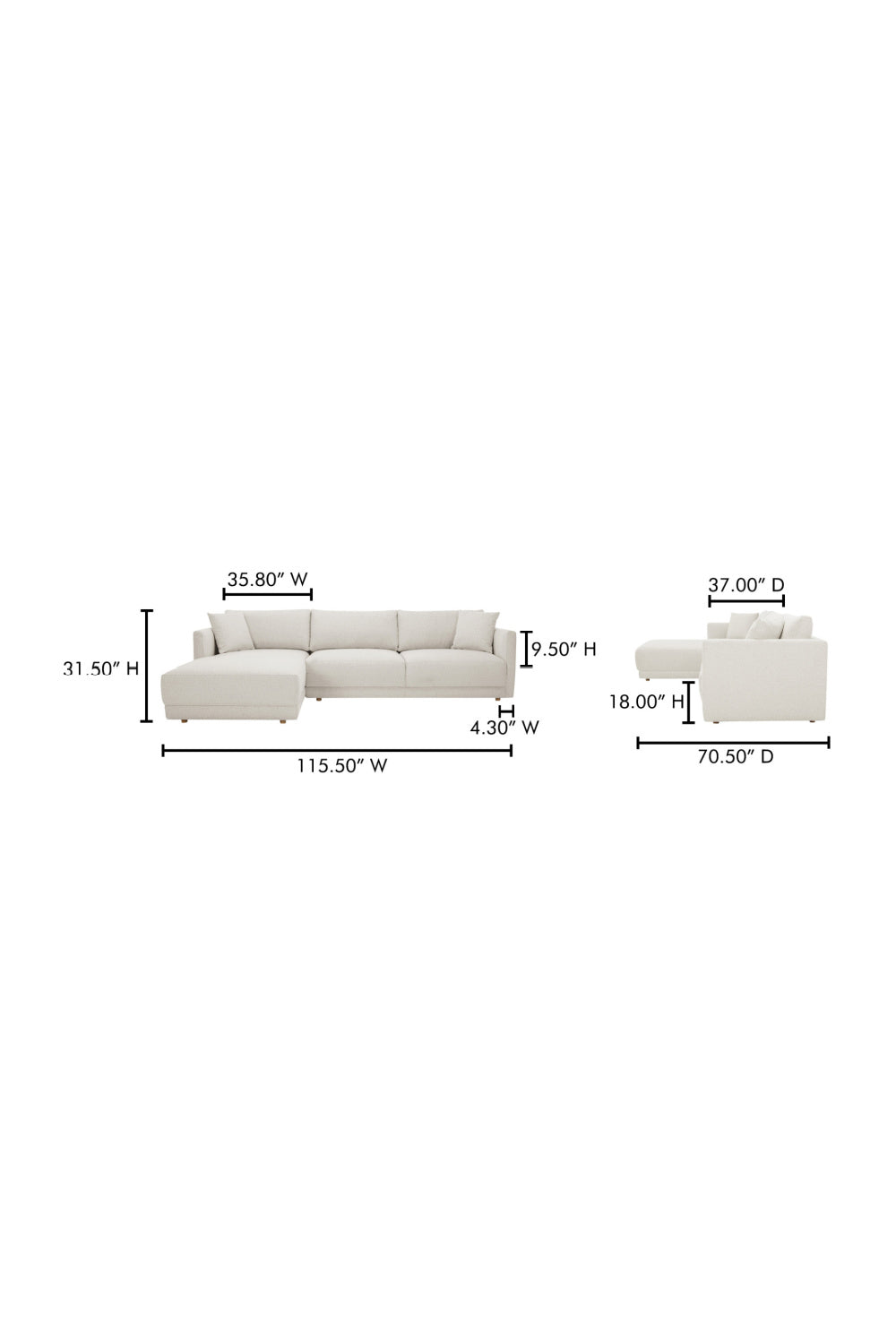 Modern European furniture - Modern Minimalist Sectional Sofa - www.oroa.com